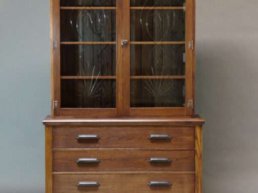 Oak Hutch and Reclaimed Glass