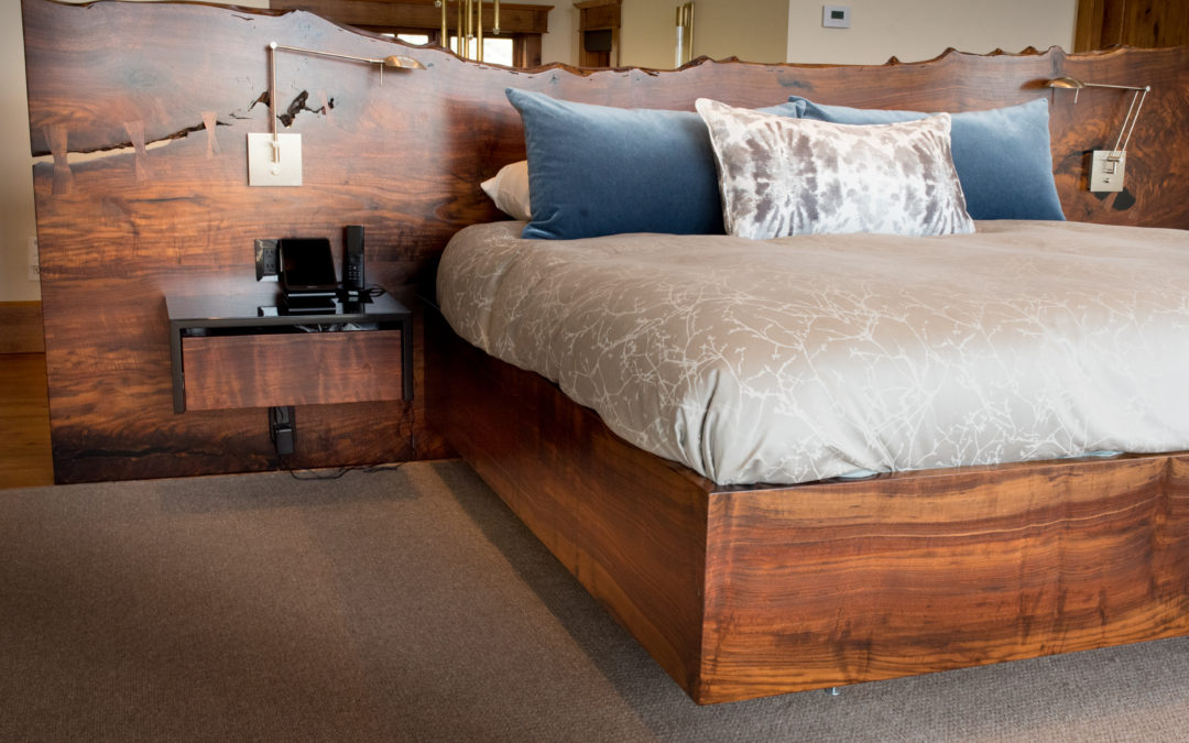 Claro Walnut Slab Bed